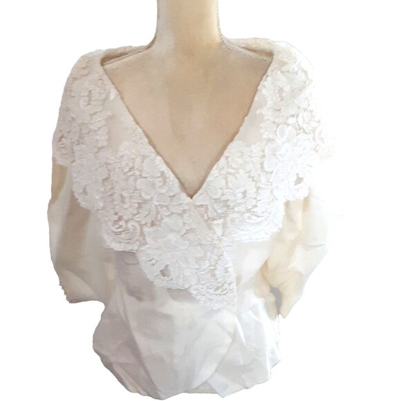 Vtg Watters & Watters Ivory 100% Silk Formal Jacket blouse sz 10 wedding - Picture 3 of 7